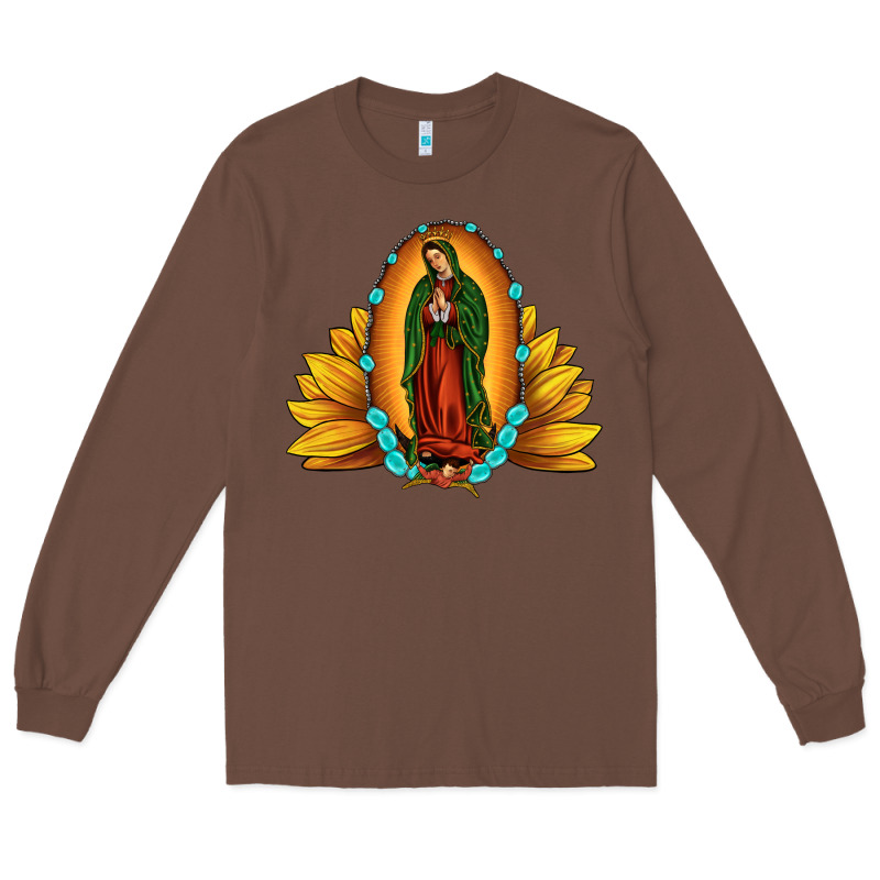Sunflower Our Lady Of Guadalupe Long Sleeve Tee by JahusDesignShop | Teevron
