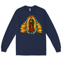Navy sunflower our lady of guadalupe Long Sleeve Tee - JahusDesignShop