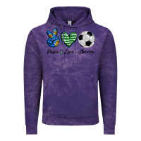 Cloud Purple peace love soccer Vintage Hoodie - BarkalooDesign