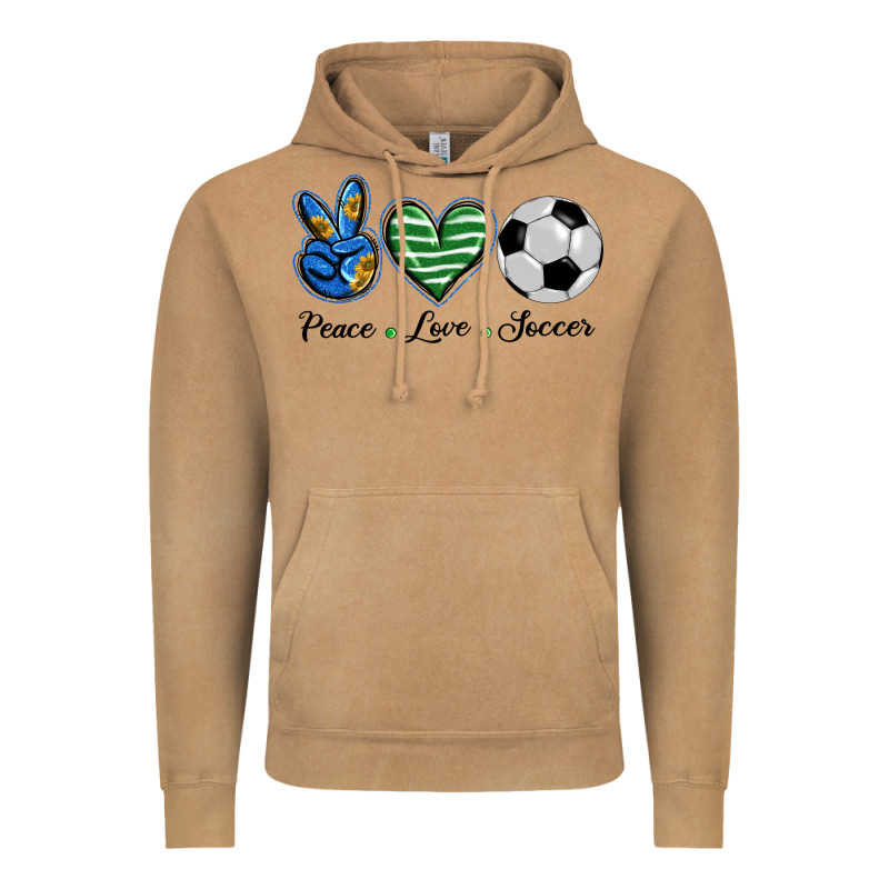 Peace Love Soccer Vintage Hoodie by BarkalooDesign | Teevron