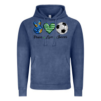 Vintage Denim peace love soccer Vintage Hoodie - BarkalooDesign