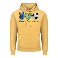 Vintage Mustard peace love soccer Vintage Hoodie - BarkalooDesign