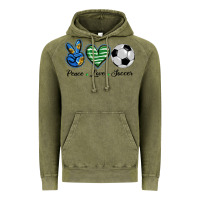 Vintage Olive peace love soccer Vintage Hoodie - BarkalooDesign