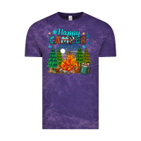 Cloud Purple happy camper Vintage Tee - MaliasSmallBusiness
