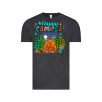 Vintage Black happy camper Vintage Tee - MaliasSmallBusiness