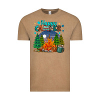 Vintage Coffee happy camper Vintage Tee - MaliasSmallBusiness
