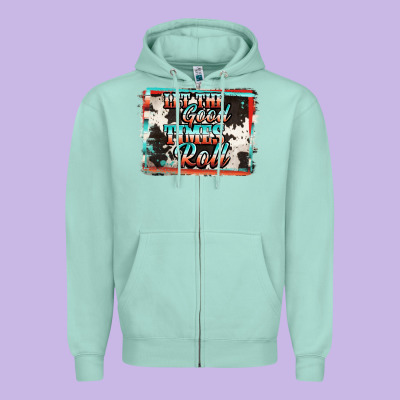 Let The Good Times Roll Zipper Hoodie Designed By Jasminsmagicworld