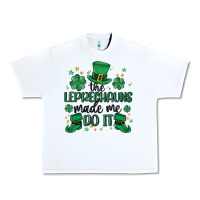 White the leprechauns made me do it Urban Heavy Tee - MaliasSmallBusiness