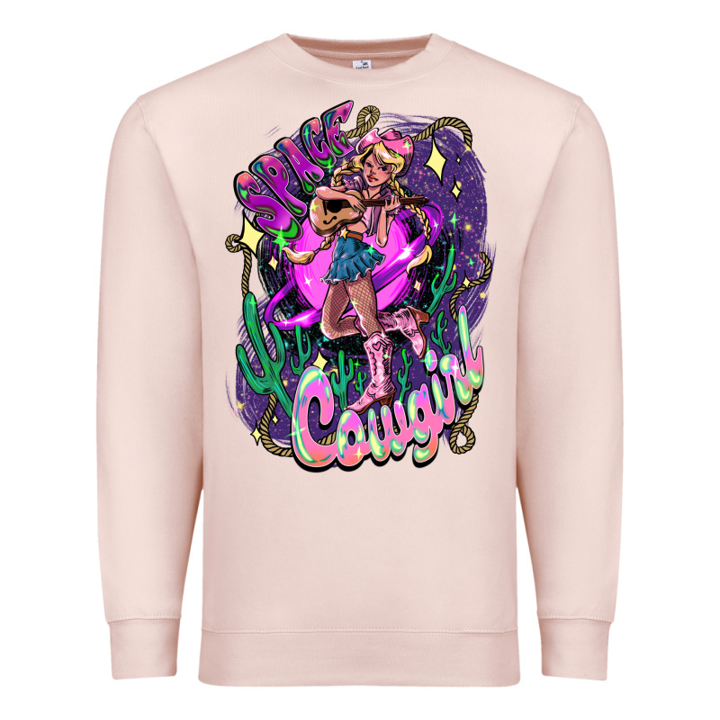 Space Cowgirl Premium Sweatshirt by HowdyJamesFarm | Teevron