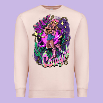 Space Cowgirl Premium Sweatshirt Designed By Howdyjamesfarm