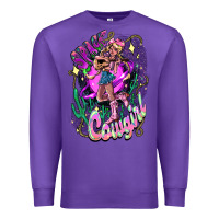 Purple Space cowgirl Premium Sweatshirt - HowdyJamesFarm