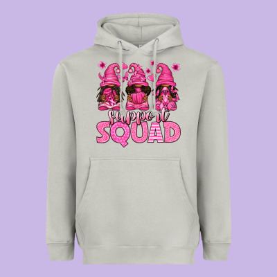 Breast Cancer Afro Gnomies Support Squad Heavyweight Hoodie Designed By Texasbilliewilder