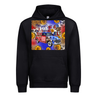 Black Fourth Of July Sunflowers Truck Urban Hoodie - FaDigitalArtStudio