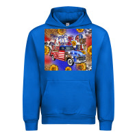 Cobalt Fourth Of July Sunflowers Truck Urban Hoodie - FaDigitalArtStudio