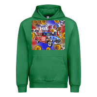 Emerald Fourth Of July Sunflowers Truck Urban Hoodie - FaDigitalArtStudio