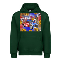 Forest Green Fourth Of July Sunflowers Truck Urban Hoodie - FaDigitalArtStudio