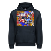 Navy Fourth Of July Sunflowers Truck Urban Hoodie - FaDigitalArtStudio