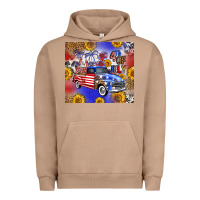 Pigment Burro Fourth Of July Sunflowers Truck Urban Hoodie - FaDigitalArtStudio