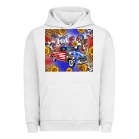 Pigment Lunar Rock Fourth Of July Sunflowers Truck Urban Hoodie - FaDigitalArtStudio