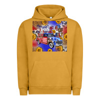 Pigment Peanut Butter Fourth Of July Sunflowers Truck Urban Hoodie - FaDigitalArtStudio