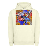 Pigment Pistachio Fourth Of July Sunflowers Truck Urban Hoodie - FaDigitalArtStudio