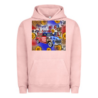 Pigment Salmon Fourth Of July Sunflowers Truck Urban Hoodie - FaDigitalArtStudio