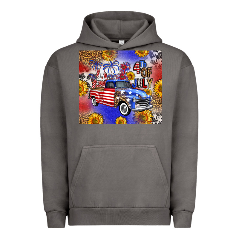 Fourth Of July Sunflowers Truck Urban Hoodie by FaDigitalArtStudio | Teevron