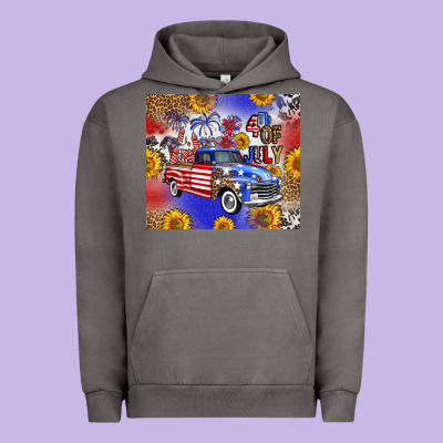 Fourth Of July Sunflowers Truck Urban Hoodie Designed By Fadigitalartstudio