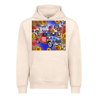 Sandshell Fourth Of July Sunflowers Truck Urban Hoodie - FaDigitalArtStudio