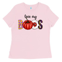 Bubblegum Pink love my boos Ladies Tee - CowhideDigitalArt