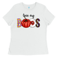 White love my boos Ladies Tee - CowhideDigitalArt