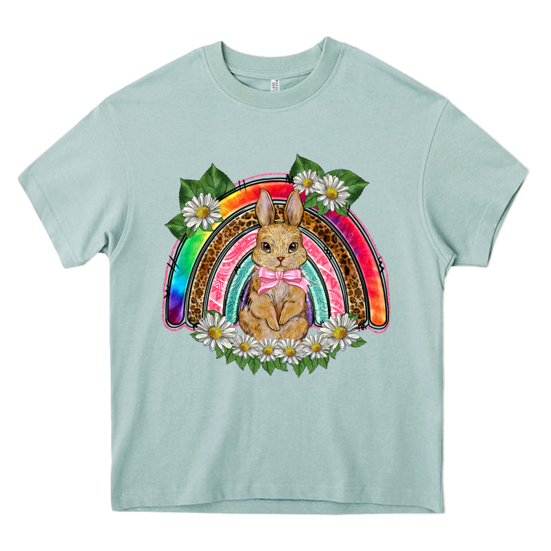 Easter Rabbit Rainbow Heavy Core Tee by BarkalooDesign | Teevron