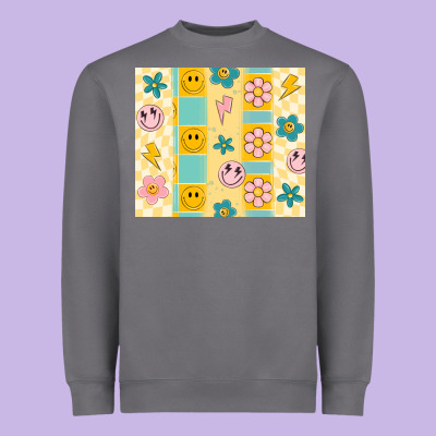 Retro Daisy Heavyweight Sweatshirt Designed By Maliassmallbusiness