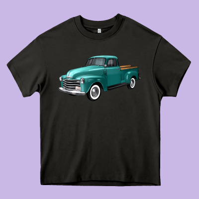 Western Truck Left 34 View Heavy Core Tee Designed By Fadigitalartstudio