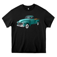 Black western truck left 34 view Heavy Core Tee - FaDigitalArtStudio
