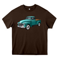 Chocolate Brown western truck left 34 view Heavy Core Tee - FaDigitalArtStudio