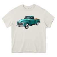 Cream western truck left 34 view Heavy Core Tee - FaDigitalArtStudio