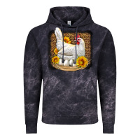 Cloud Black perched chicken with sunflowers leopard background Vintage Hoodie - LillyAllenDesigns