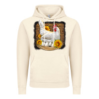 Vintage Artic perched chicken with sunflowers leopard background Vintage Hoodie - LillyAllenDesigns
