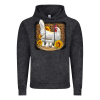 Vintage Black perched chicken with sunflowers leopard background Vintage Hoodie - LillyAllenDesigns