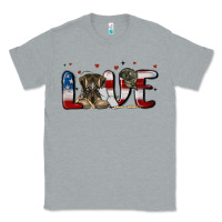 Heather Grey love army Classic Tee - MaliasSmallBusiness