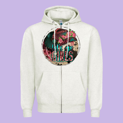 Let's Go Girls Zipper Hoodie Designed By Jasminsmagicworld