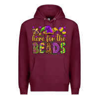Burgundy Here for the beads Premium Hoodie - HowdyJamesFarm