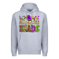 Heather Grey Here for the beads Premium Hoodie - HowdyJamesFarm