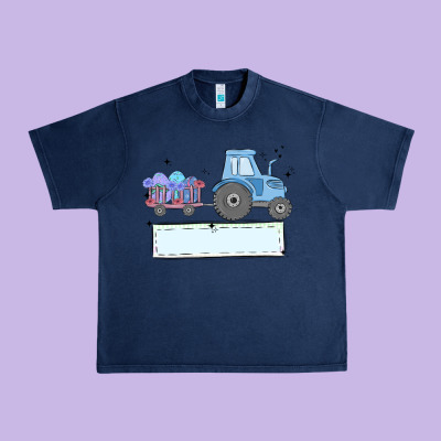 Easter Tractor Boy Urban Heavy Tee Designed By Maliassmallbusiness