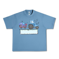 Pebble Blue easter tractor boy Urban Heavy Tee - MaliasSmallBusiness