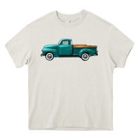 Cream western truck left side view Heavy Core Tee - FaDigitalArtStudio