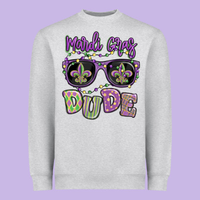 Mardi Gras Dude Heavyweight Sweatshirt Designed By Maliassmallbusiness