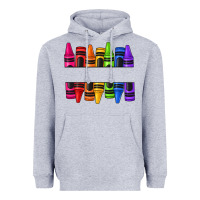 Heather Grey custom name crayons Heavyweight Hoodie - texasbilliewilder
