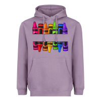 Lavender custom name crayons Heavyweight Hoodie - texasbilliewilder